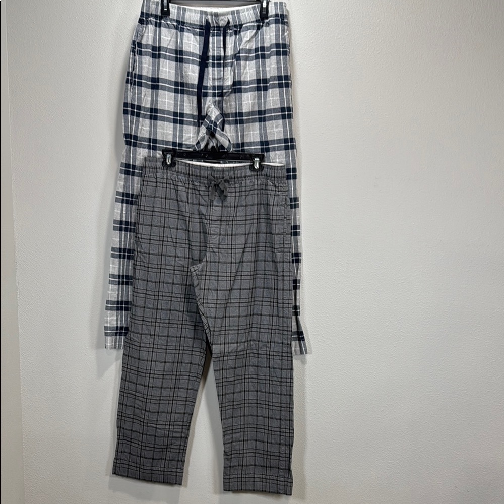 The White Company set of two plaid pajama lounge‎ pants Elastic adjustable waist